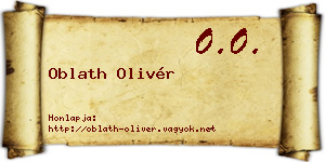 Oblath Olivér névjegykártya